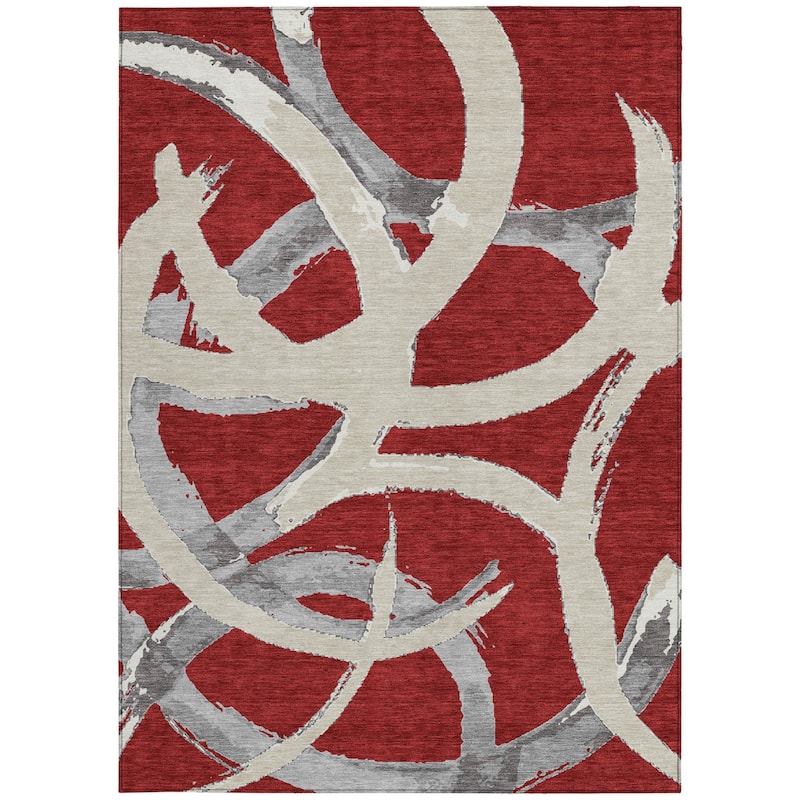 HomeRoots Abstract Transitional Rectangle Outdoor Rug