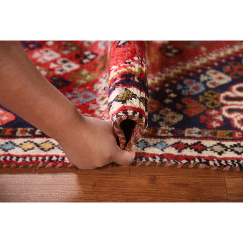 Shiraz Persian Vintage Area Rug Handmade Wool Carpet - 3'1"x 4'3"