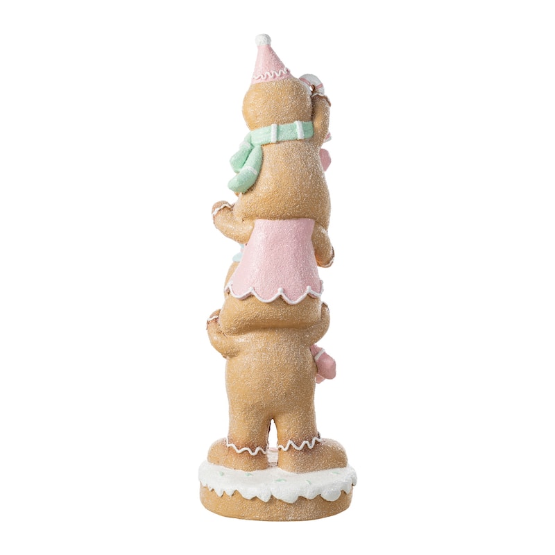 Glitzhome 29"H Christmas Stacked Gingerbread Man Porch Decor - 29"