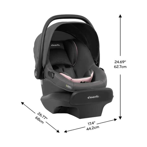 dimension image slide 0 of 2, Evenflo LiteMax NXT Infant Car Seat with SensorSafe