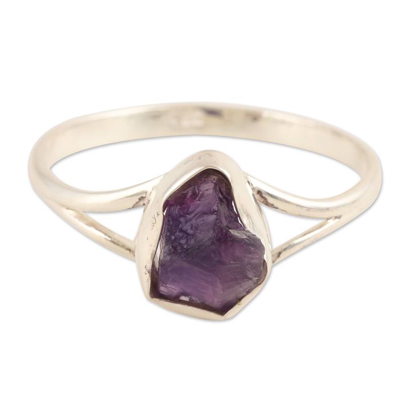 Novica Handmade Graceful Magic Amethyst Single Stone Ring - 5