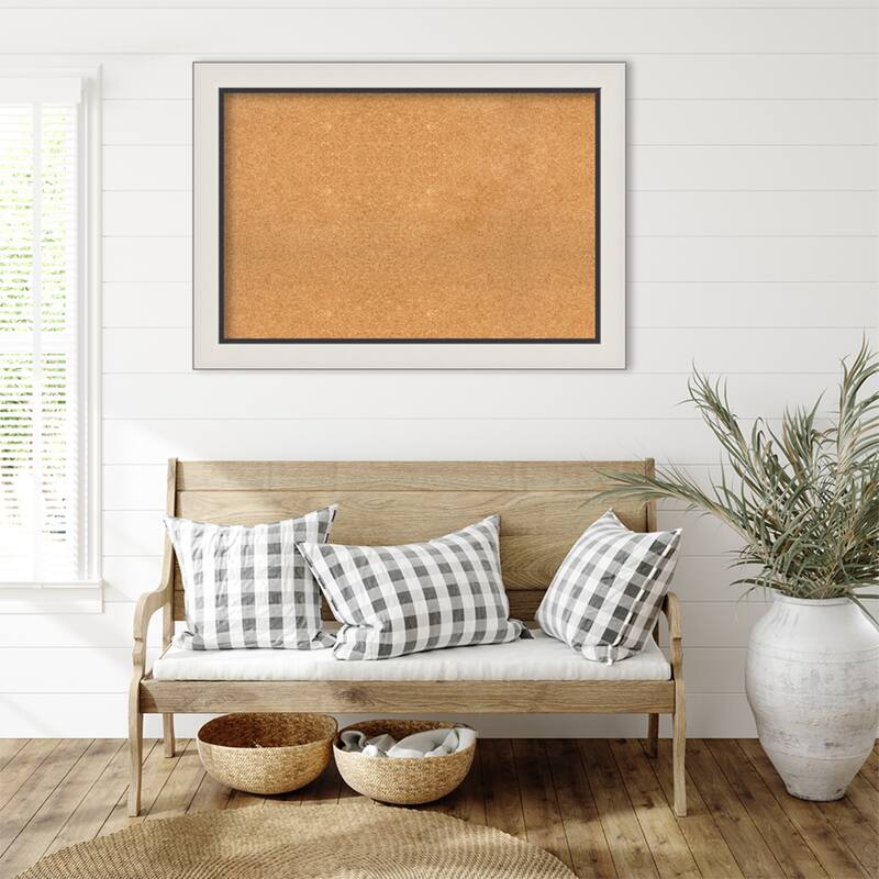 Ellie Silver Black Framed Cork Board - Bulletin Board, Organization Board, Pin Board