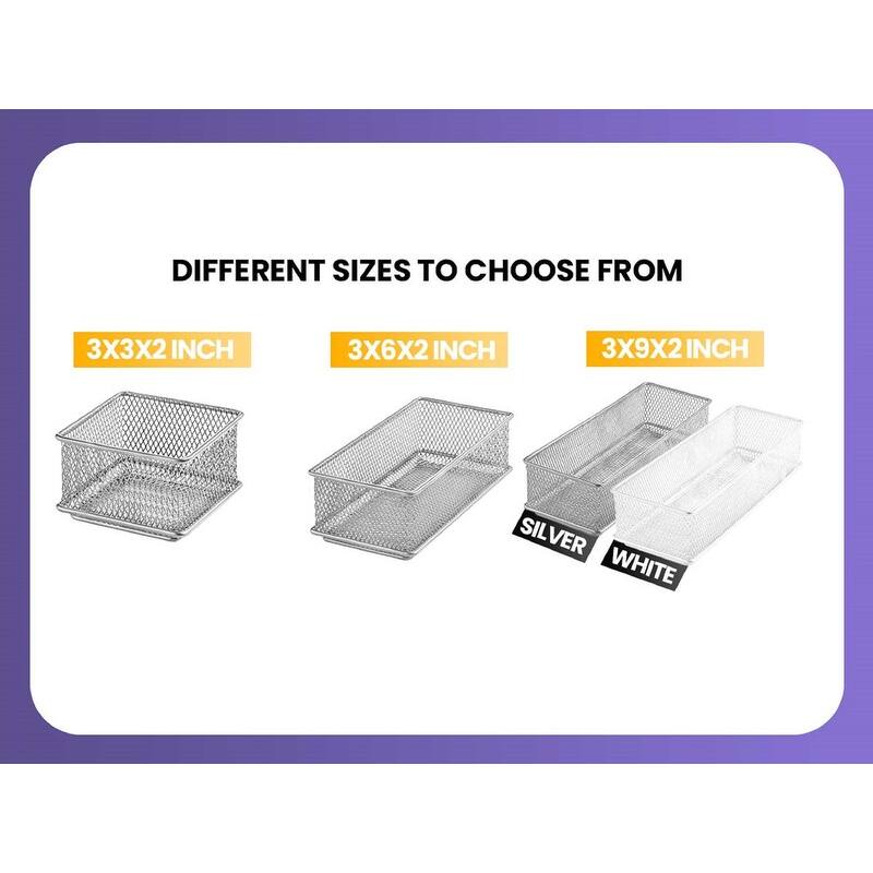 YBM Home White Mesh Desk Drawer Organizer Tray, Storage Holder, Multipurpose Storage Holder, Pack of 1