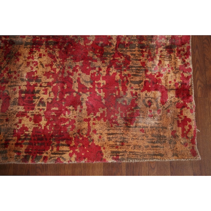 Abstract Area Rug Handmade Multi-Color Wool Carpet - 8'4"x 11'5"