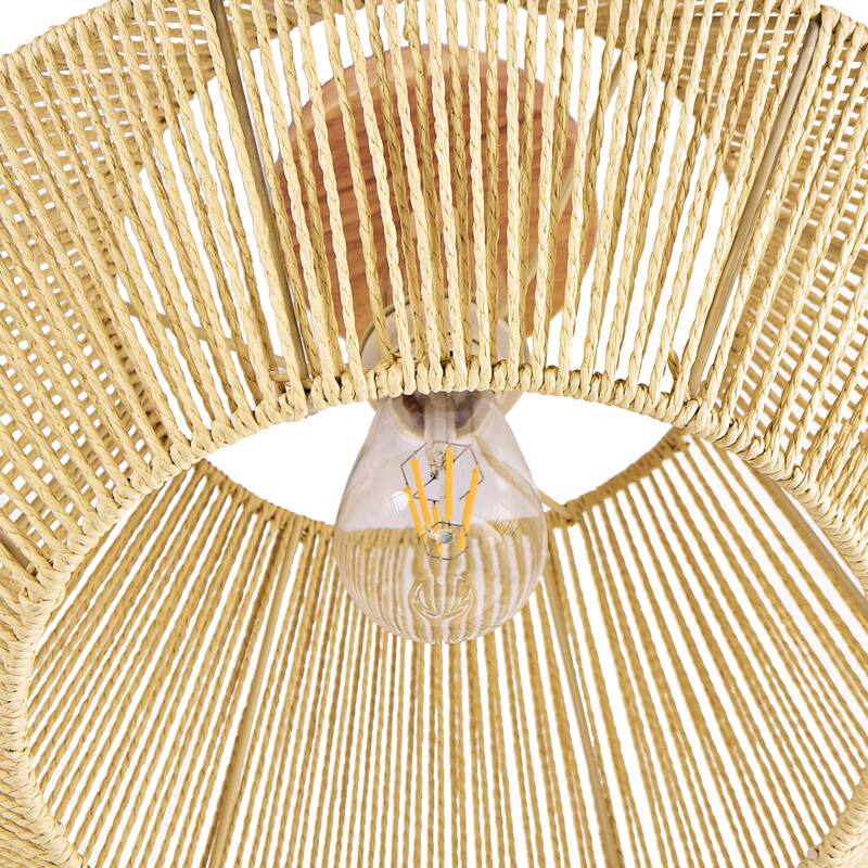 Bohemian Natural Drum Rattan Hanging Pendant Light