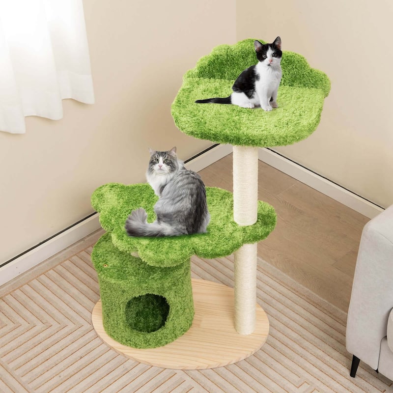 Costway 38" Cute Cat Tree Cat Condo Furniture with Fully Wrapped Sisal - See Details