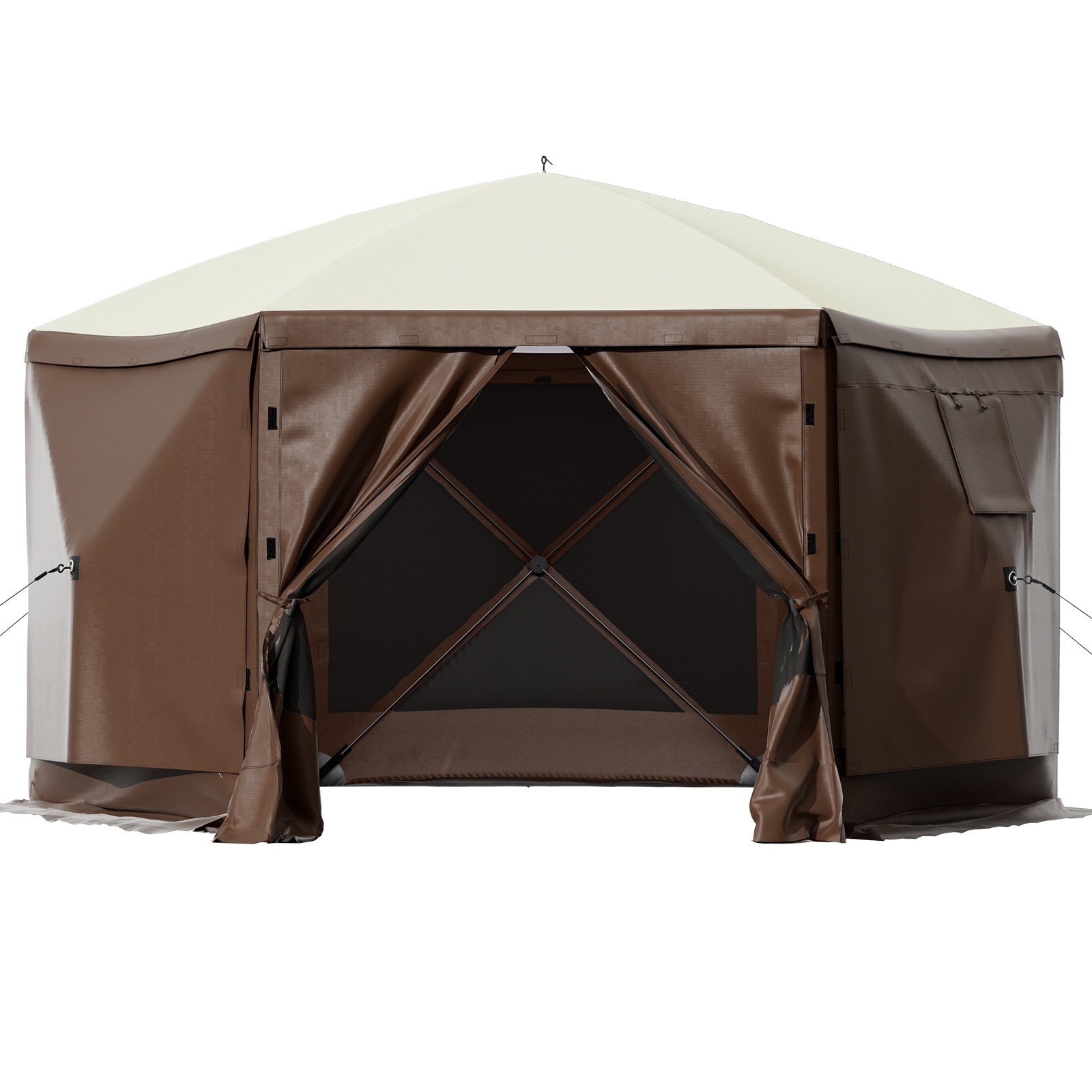 Gazebo Screen Tent, 6 Sided Pop-up Camping Canopy Shelter Tent