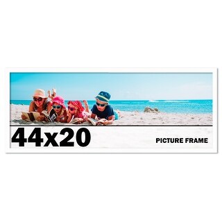 44x20 Frame White Solid Wood Picture Frame Includes UV Acrylic Shatter ...
