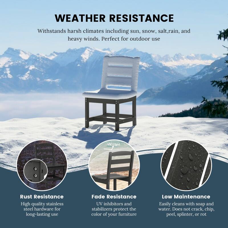 Polytrends Shoreside 6-Piece Side Chair Dining Set With Bench