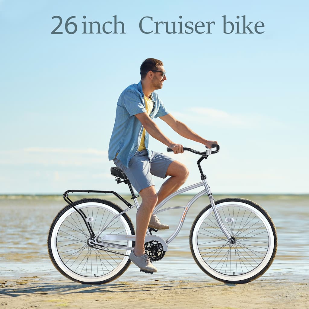 Beach Cruiser Bike Single Speed Bicycles Men's Bikes 26"Inch