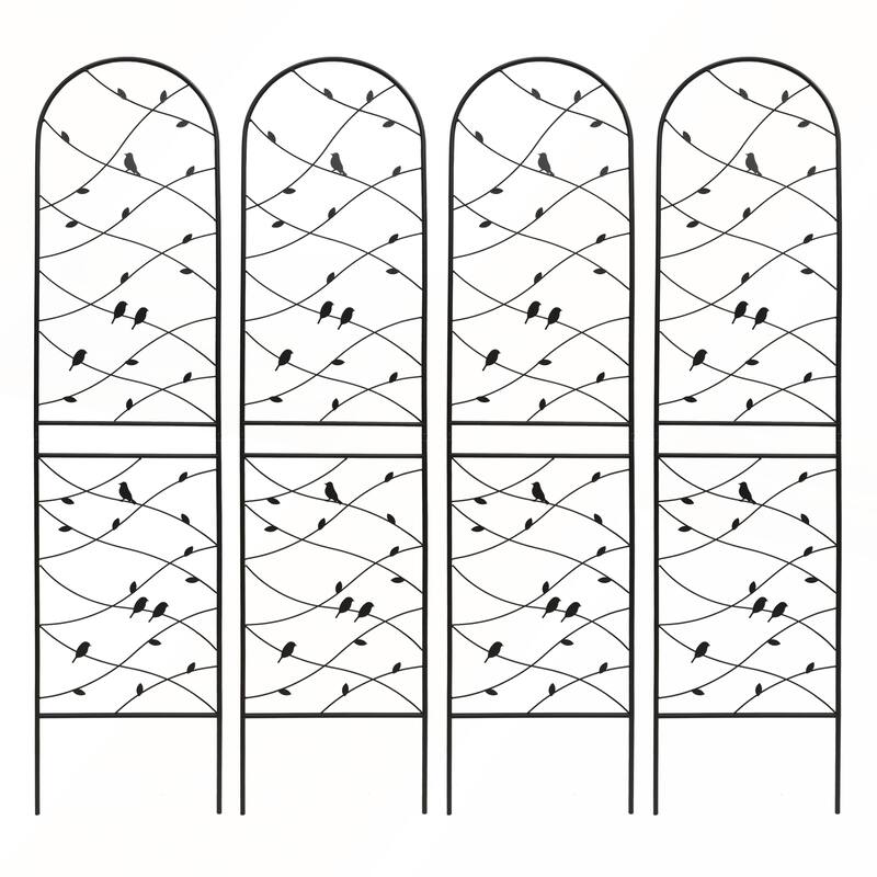 4 Pack Metal Garden Trellis 86.7in x 19.7in Rustproof Trellis