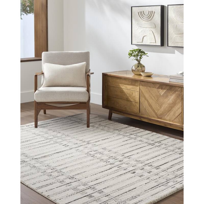 Livabliss Gavic Modern & Contemporary Area Rug - White - 6'7" x 9'6"