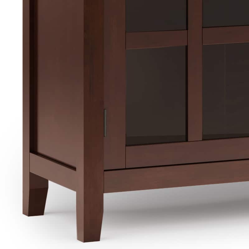 WYNDENHALL Stratford SOLID WOOD 60" Wide Contemporary Sideboard Buffet in Russet Brown - 17"d x 60"w x 30"h