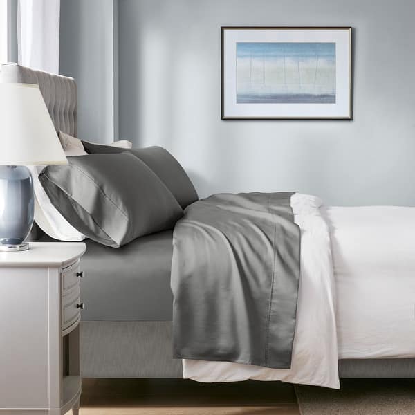 Beautyrest 1000 Thread Count Cotton Blend Cooling 4 PC Sheet Set - Queen - Charcoal