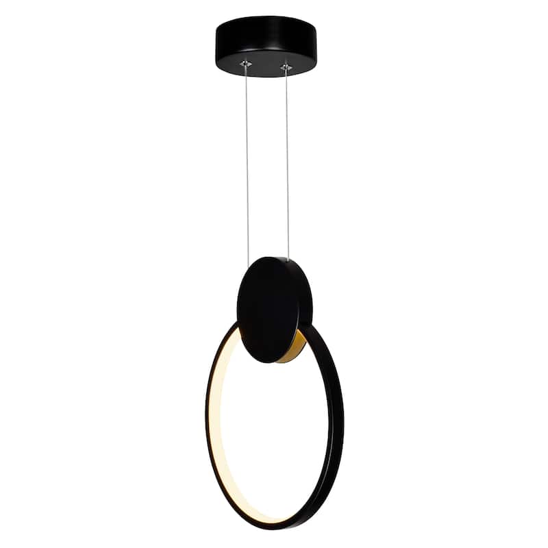 Pulley 8 in LED Black Mini Pendant