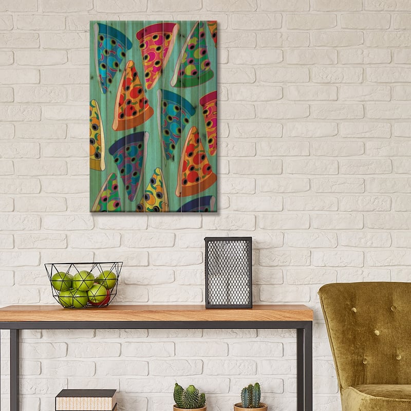Supreme Slices Print On Wood by Unknown Artist - Multi-Color