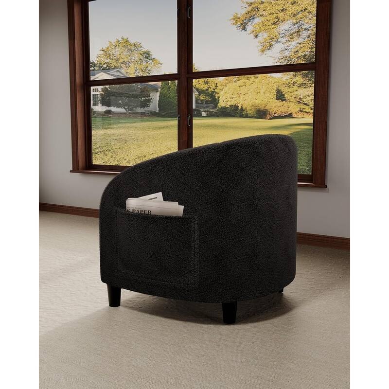 Furry Sherpa Accent Cozy Armrest Sofa Chair for Living Room Bedroom