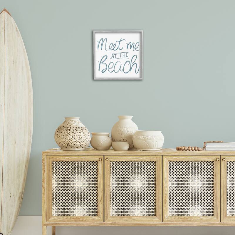 Stupell Minimal Meet At Beach Framed Giclee Art Design By SunDance Group
