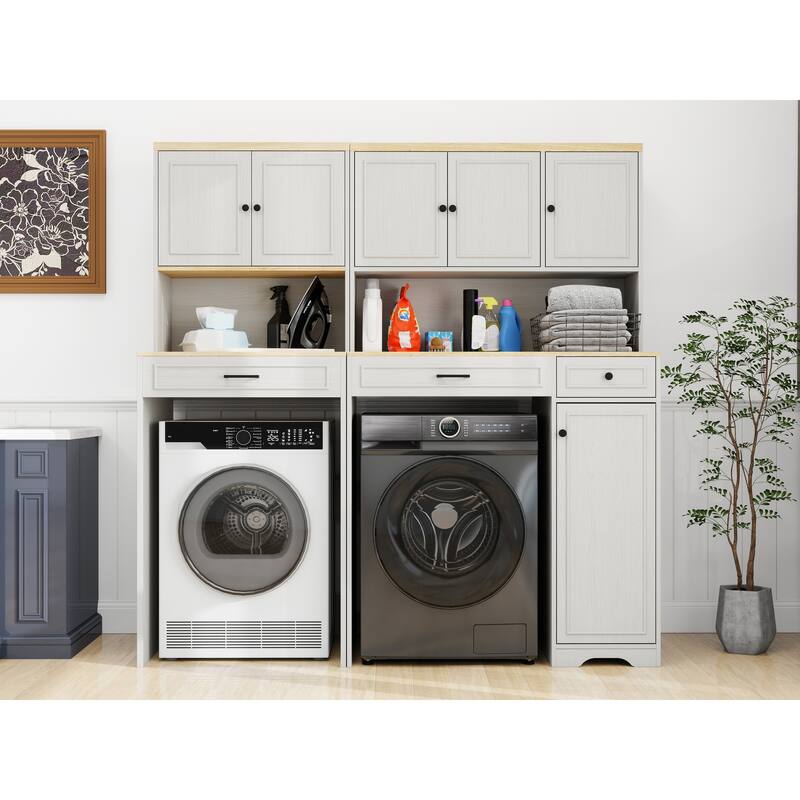 Anmytek Space Saving Storage Cabinet Laundry Washer Pedestal Kitchen Appliance Organizer