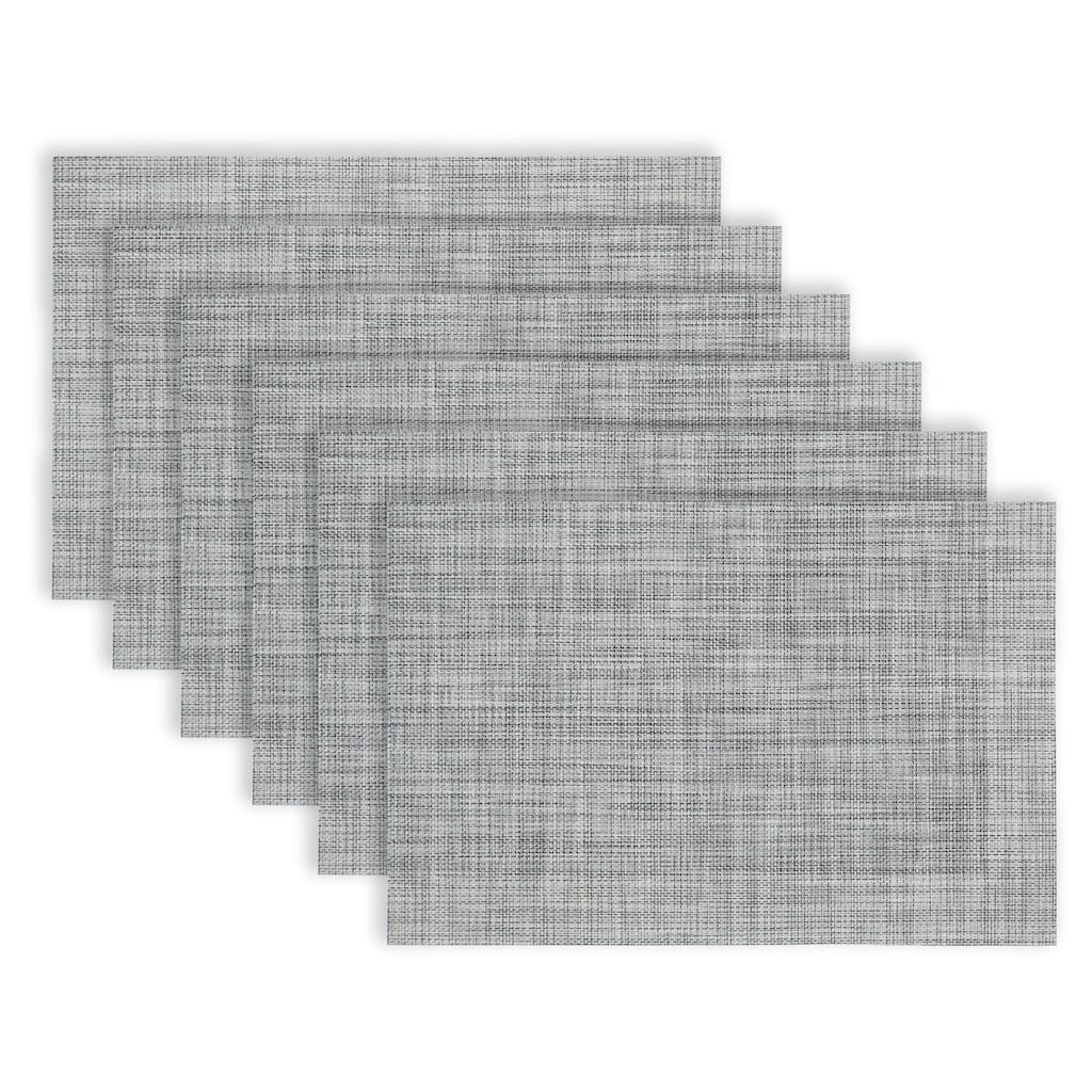 Dainty Home Bristol Woven Vinyl Reversible Rectangle Placemat Set Of 6 - 12" x 18"