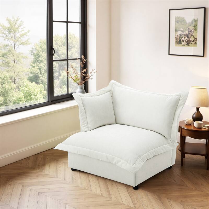 40"W Oversized Upholstered Chenille Comfy Cloud Corner Accent Chair