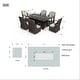 preview thumbnail 2 of 15, Outdoor Wicker Patio Rectangle Gas Fire Pit Table Set with 6 Chairs by Moda Furnishings (Including Rain Cover)