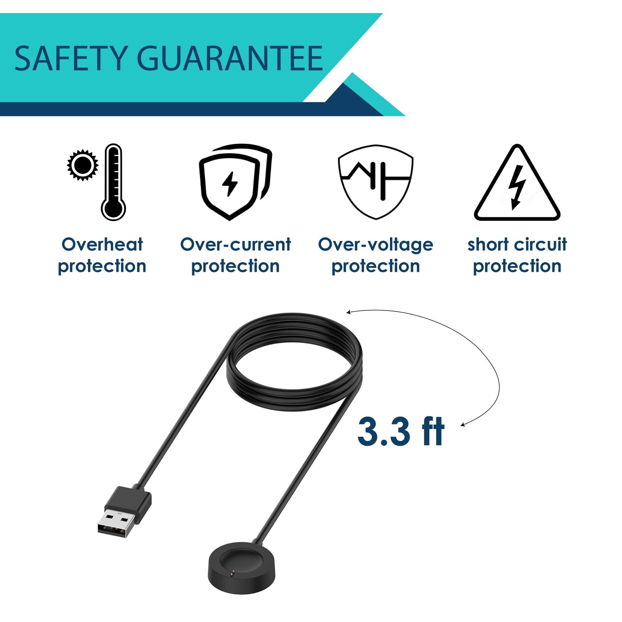 For Fossil Gen 5 4 Smartwatch Charger Replacement Usb Charging Cable Magnetic Black Overstock 31579991