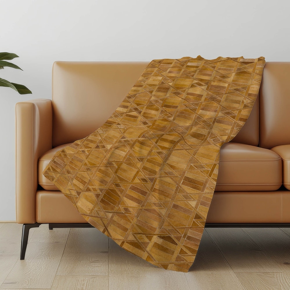 Premium Machine Washable ASB99 Faux Cowhide Sherpa Throw Blanket