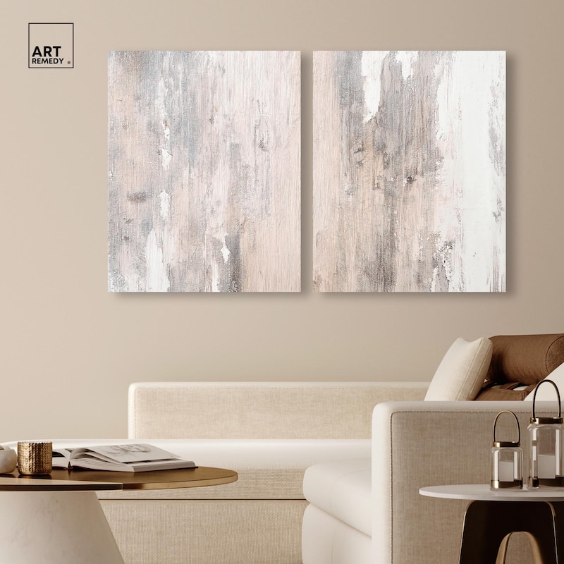 Striated Texture I Canvas Set of 2 by Art Remedy, Gallery Wrapped