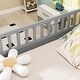 preview thumbnail 25 of 54, Wooden Children's Floor Bed Frame with Super High Security Barrier and Door, Box Spring Required