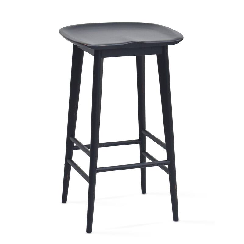 Steve Silver Hendry Backless Solid Acacia Counter Stool - Counter Stool - Distressed Black