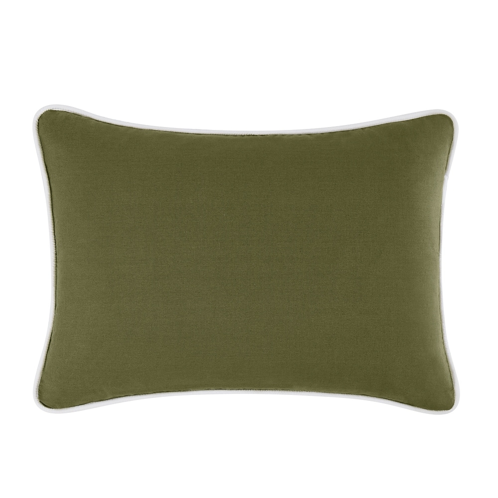 Brooklyn Loom Solid Contrast Piped Decorative Pillow