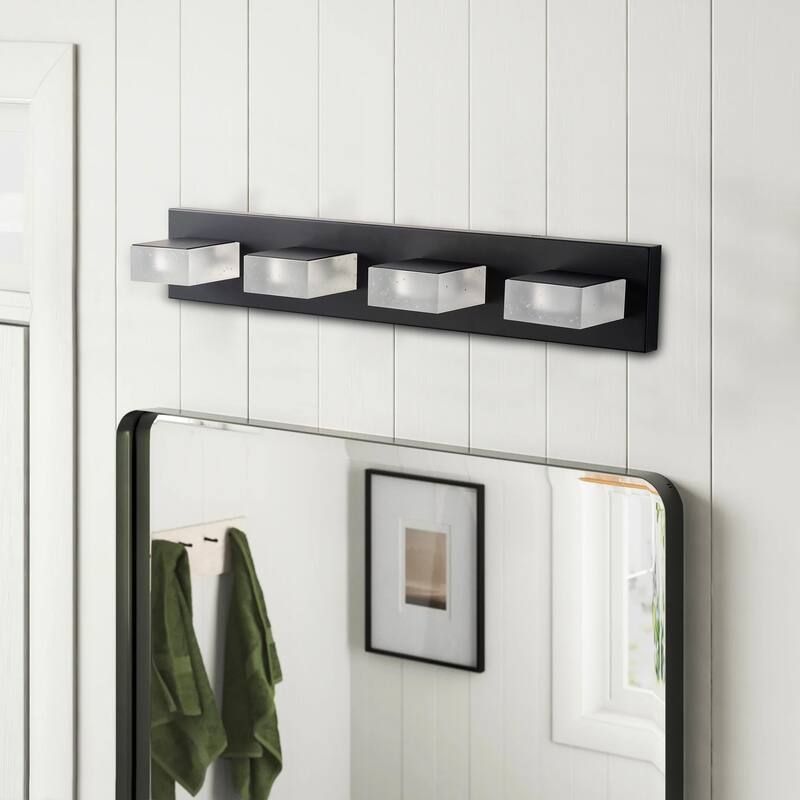Modern White Square Shape LED Bathroom Vanity Light