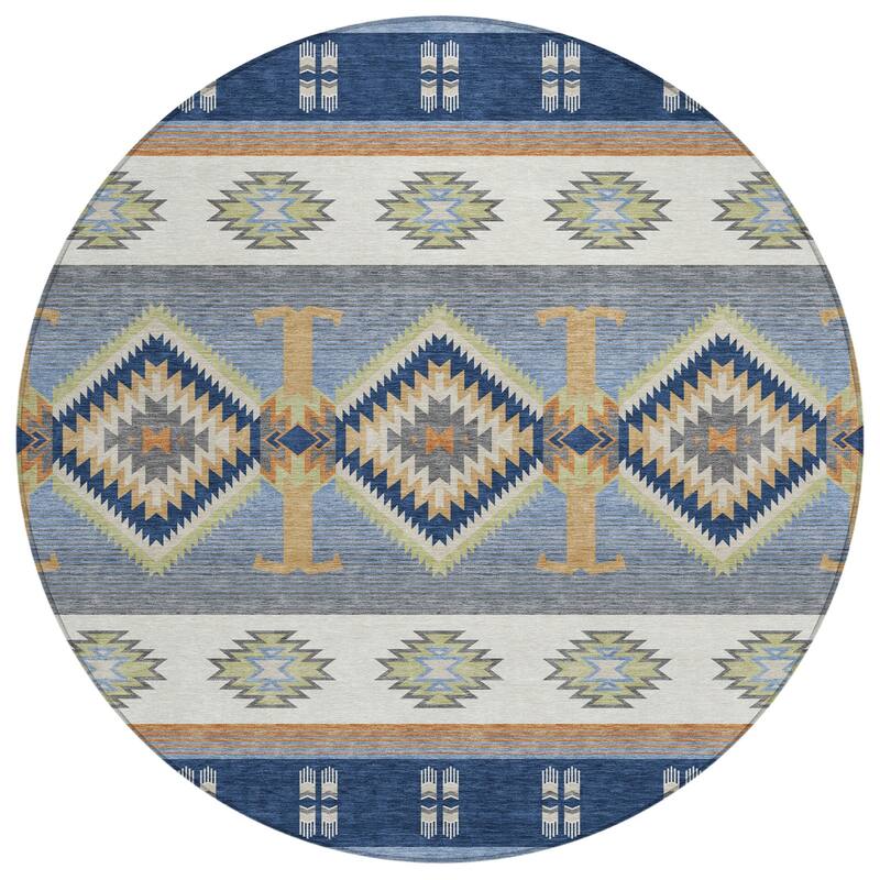 Machine Washable Indoor/ Outdoor Global Chennai Chantille Rug