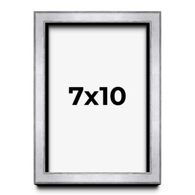 7x10 Shadow Box Frame Silver | 1.375 Inches Deep Real Wood