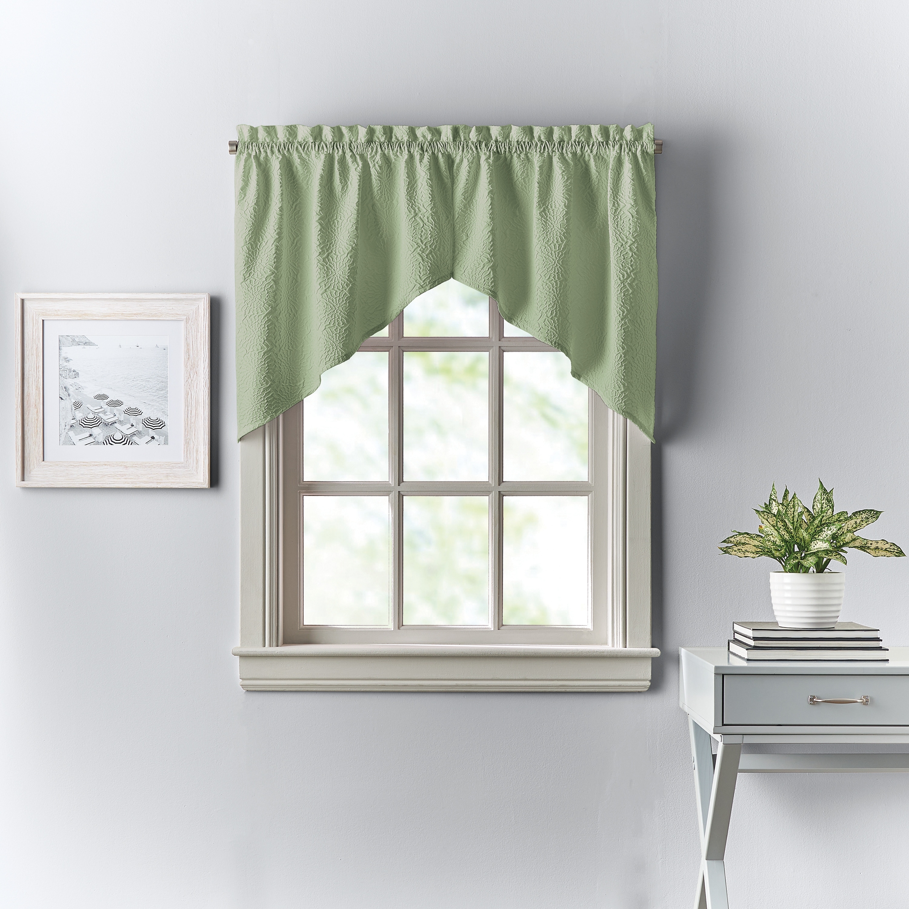 DKNY Chrysanthemum Floral Valance, Swag & Tier Pair Curtain