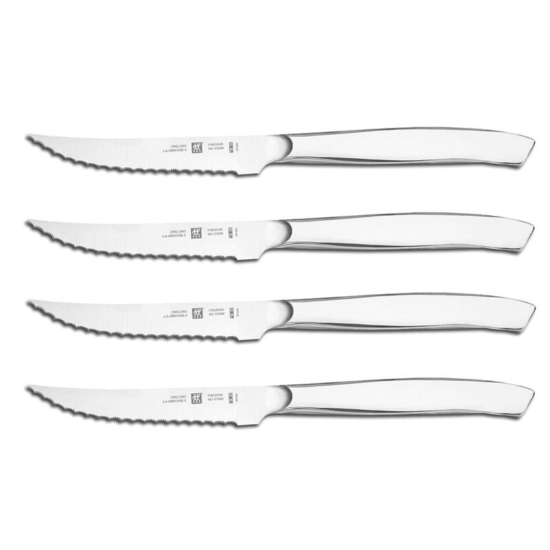 ZWILLING 4-pc Stainless Steel Serrated Mignon Steak Knife Set - Stainless Steel - Stainless Steel - 4 Piece - 4-pc