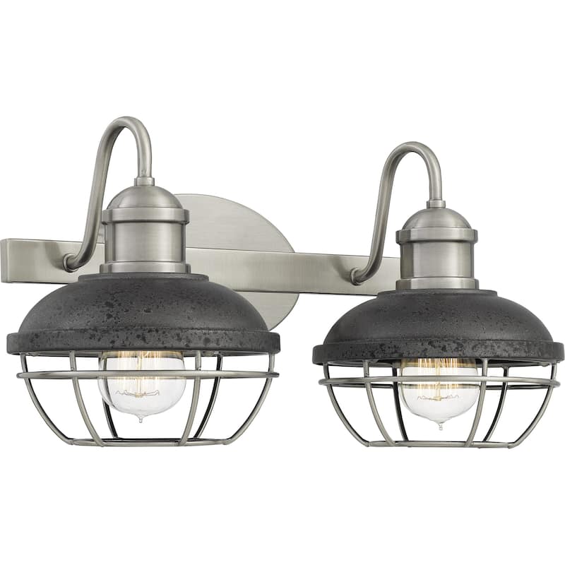 Sandpiper 2-Light Bathroom Vanity Light in Antique Polished Nickel