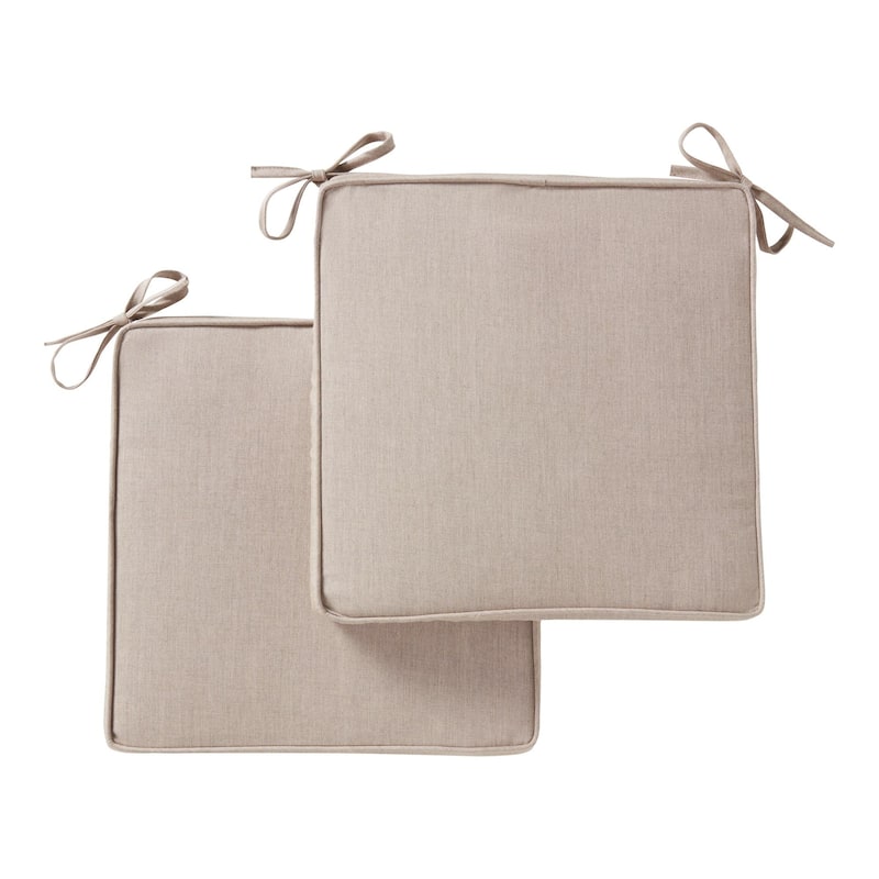 Sunbrella Indoor/ Outdoor 17-inch Square Corded Chair Pad (Set of 2) - Cast Ash