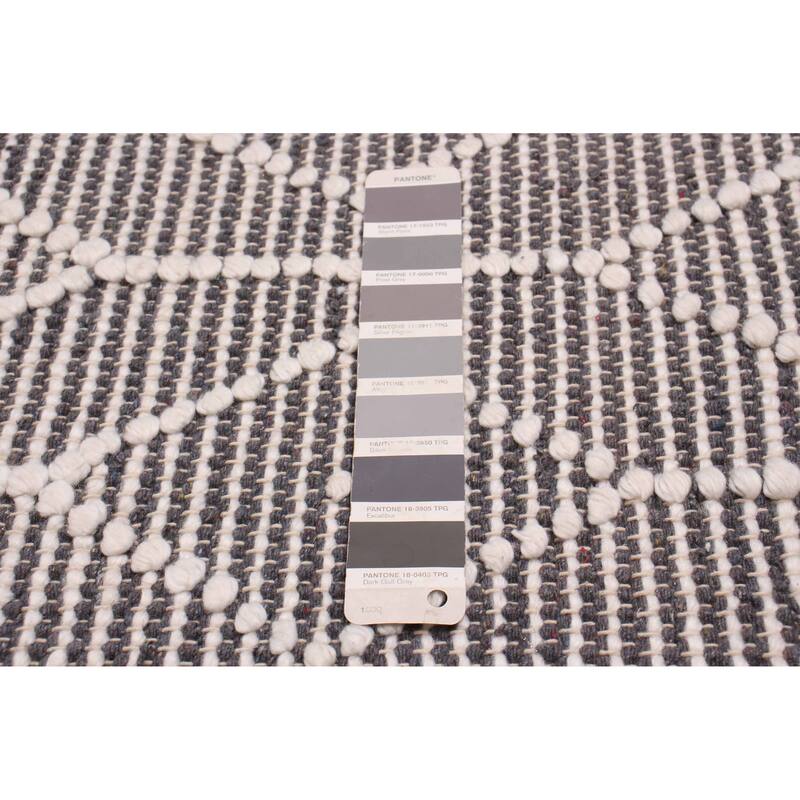 ECARPETGALLERY Braid weave Sienna Grey Wool Rug - 6'1 x 9'4