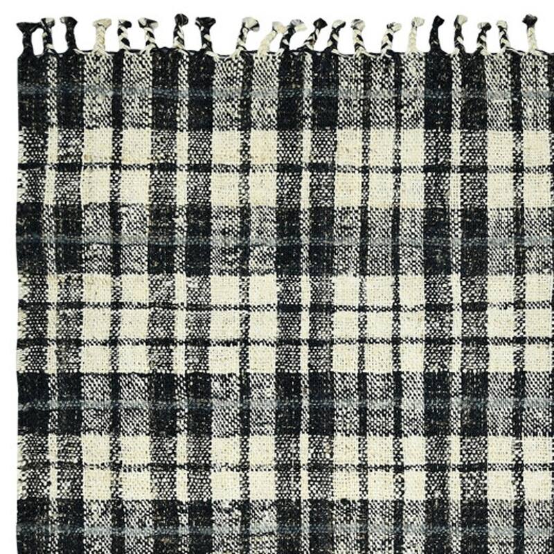 HomeRoots Plaid Lodge Rectangle Area Rug