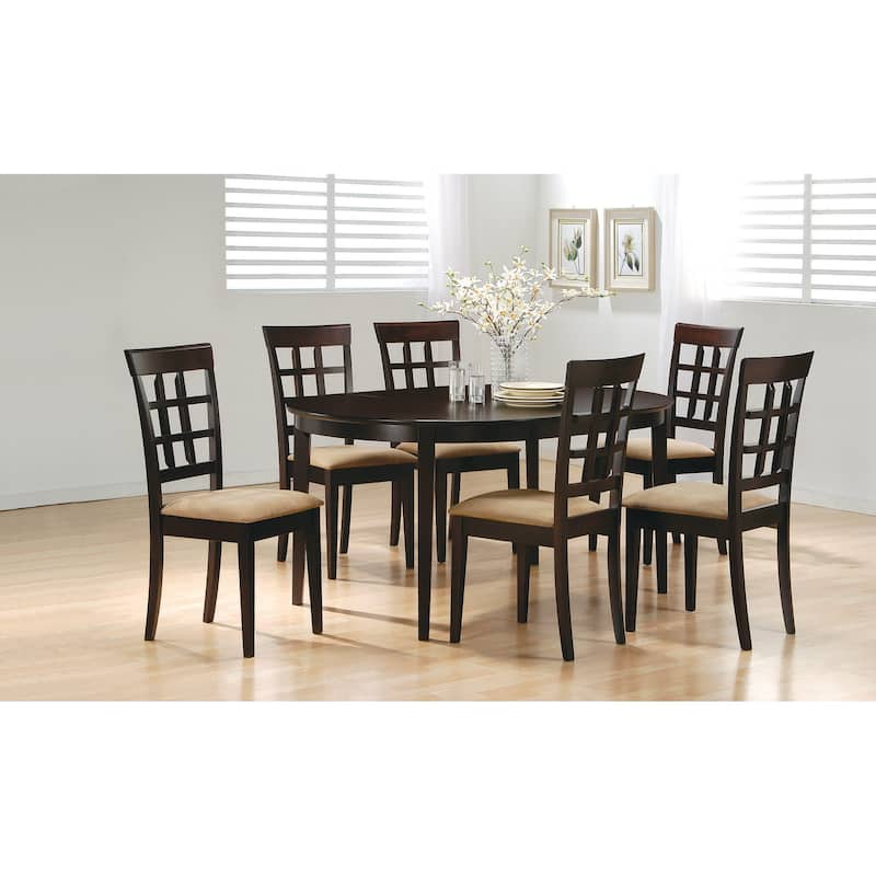 Hazelton Beige and Cappuccino Padded Seat Dining Chairs (Set of 6)