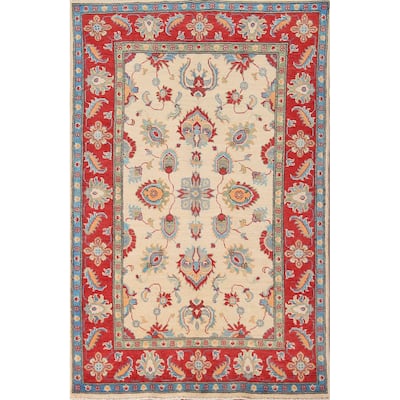 Kazak Area Rug Hand-Knotted Traditional Wool Carpet - 3'9"x 6'1"