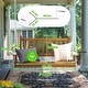 preview thumbnail 18 of 38, VEIKOUS 4 ft. Outdoor Wood Hanging Patio Porch Swing with Chains for 2 Person