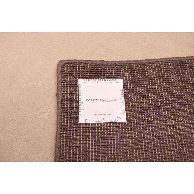 ECARPETGALLERY Hand Loomed Loreto Ivory Viscose, Wool Rug - 5'2 x 7'5