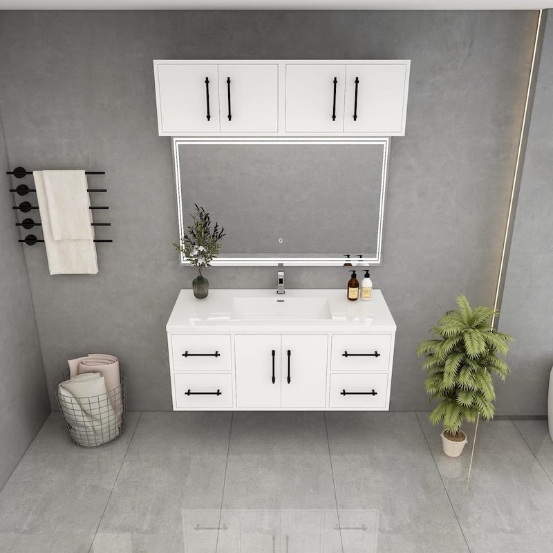 Victoria 48'' Wall-Mounted Vanity Set with Motion Sensor LED light Top Cabinet
