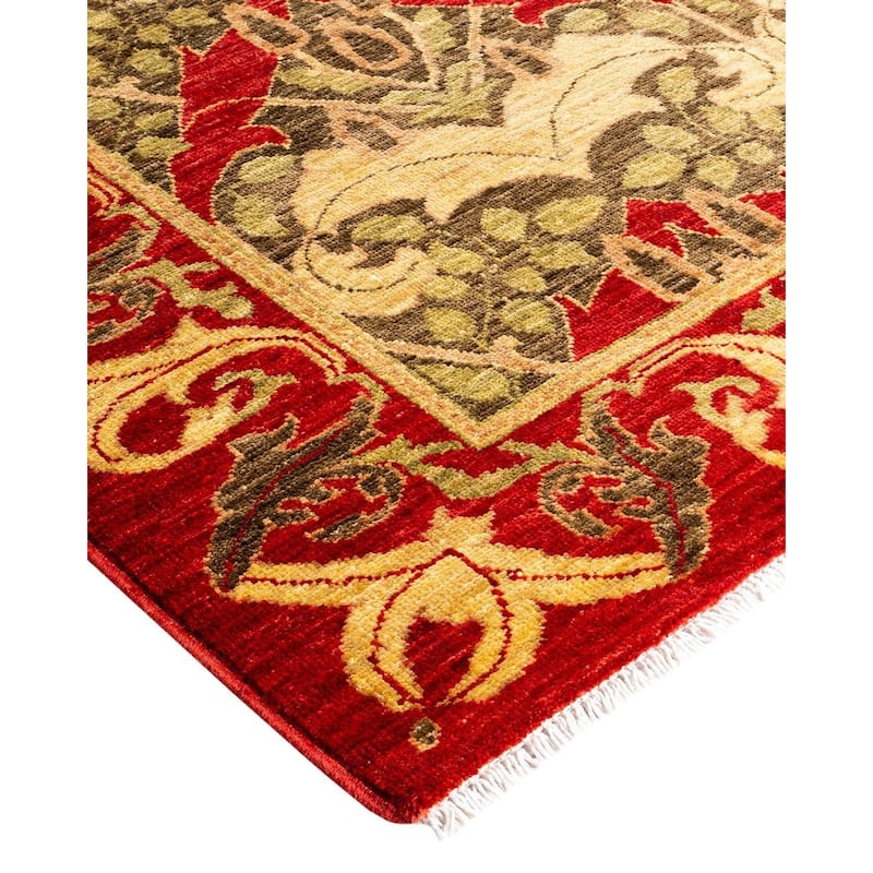 Contemporary Overdyed Wool Hand Knotted Area Rug - 4' 1" x 6' 3"