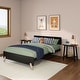 preview thumbnail 13 of 32, Mid-Century Modern Queen-Size Panel Bed Blonde/Black