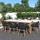 Option White Table and Black Chairs with Wood Legs