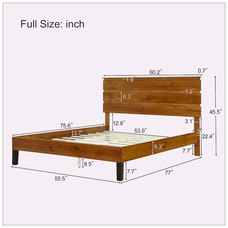 Modern Platform Bed with Headboard Design